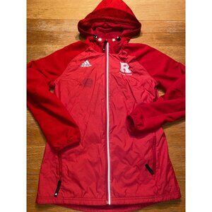 Adidas Red All-Girl Cheer Windbreaker Jacket With Hood & Zipper Size S